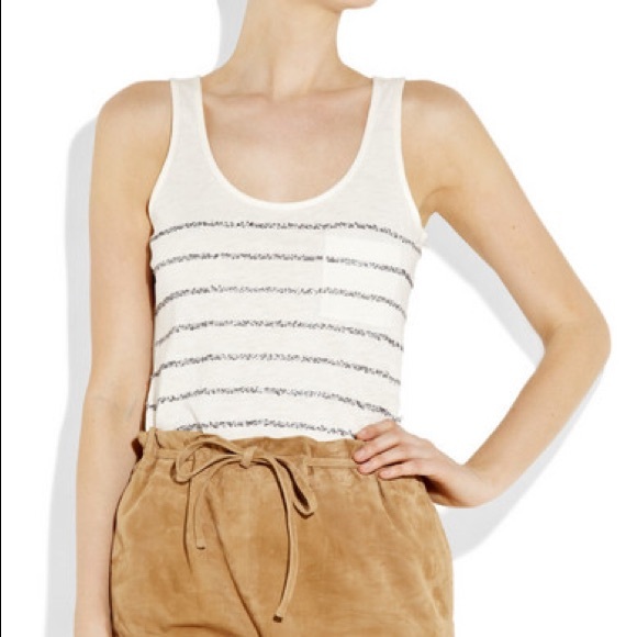 J. Crew Tops - J.CREW Sequin-striped cotton tank
